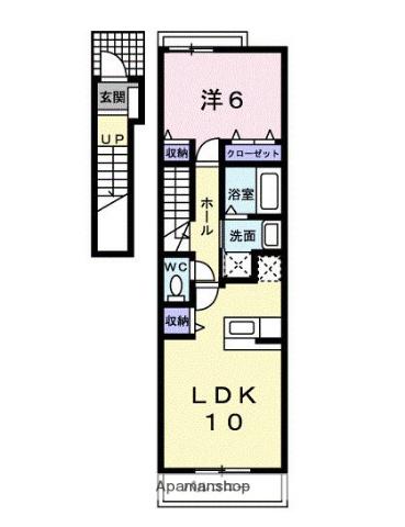 メゾン・ド・グリシーヌⅡ(1LDK/2階)の間取り写真