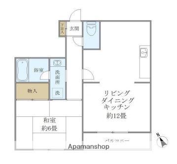 クレル洸雙(1LDK/2階)の間取り写真
