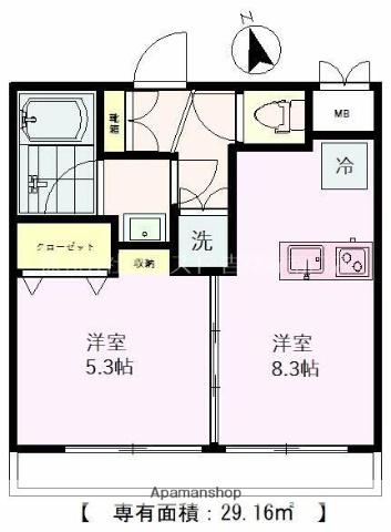 MAC吉祥寺コート(1DK/2階)の間取り写真