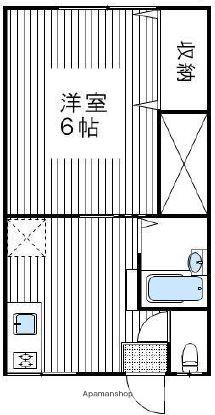 コーポなかみの(1K/2階)の間取り写真