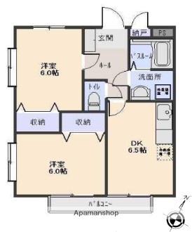 アーバンヒルズ(2DK/2階)の間取り写真