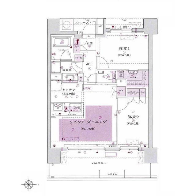 BELISTA高井戸駅前(2LDK/6階)の間取り写真