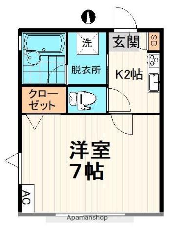 メゾンド・KⅢ(1K/1階)の間取り写真