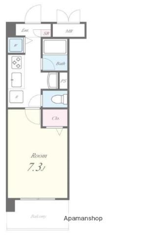 ヴェルドミール荻窪(1K/3階)の間取り写真