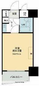 ライオンズマンション三鷹さくら通(1K/5階)の間取り写真