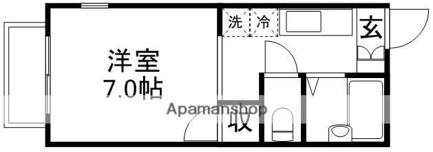 TK21(1K/2階)の間取り写真