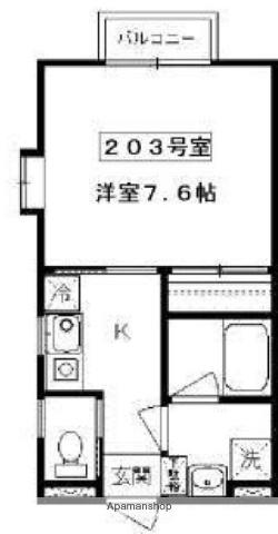 ホワスト吉祥寺(1K/2階)の間取り写真