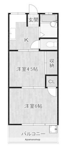 第一清水ビル(2K/3階)の間取り写真