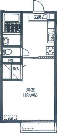 シャングリラ(1K/1階)の間取り写真