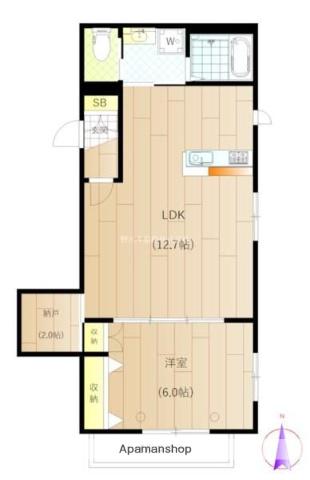 クレストSK(1SLDK/2階)の間取り写真