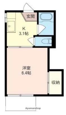 水石ガーデンハイツ(1K/1階)の間取り写真