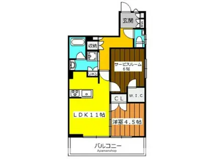 クリオ東小金井パークフロント(1SLDK/6階)の間取り写真