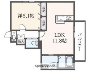 メゾンリッシュ(1LDK/1階)の間取り写真