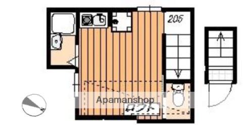 コンフォートテラス三鷹(ワンルーム/2階)の間取り写真
