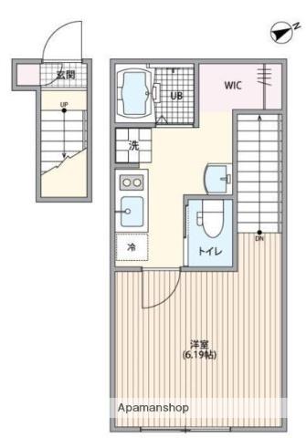 ミハス吉祥寺本町(1K/2階)の間取り写真