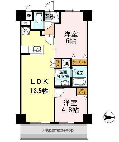 シルフィッド(2LDK/4階)の間取り写真