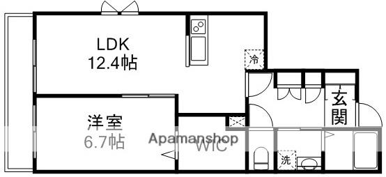 MAISON CAMELIA(1LDK/1階)の間取り写真