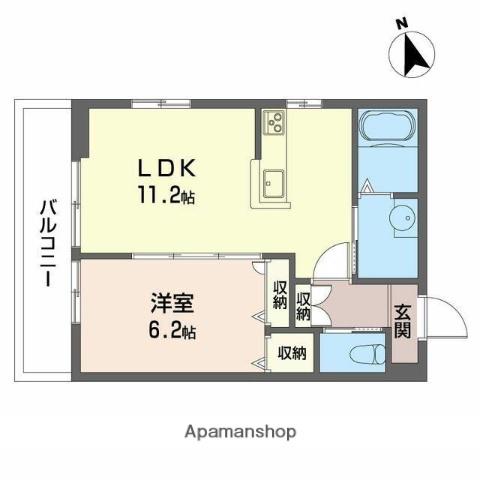 ゴールドウエスト世田谷(1LDK/3階)の間取り写真