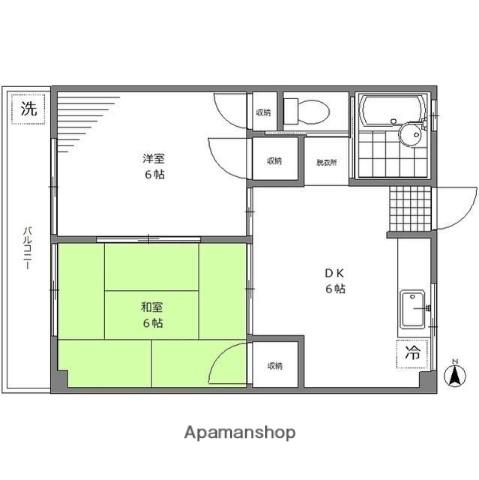 荻野マンション(2DK/2階)の間取り写真