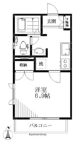 シティプラザ荻窪(1K/2階)の間取り写真