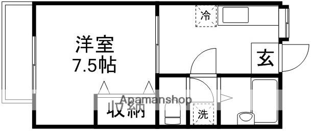 秀ハイツ(1DK/2階)の間取り写真