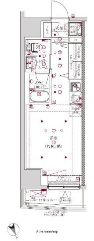 スパシエグランス荻窪(1K/7階)の間取り写真
