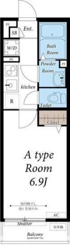 リブリ・アヴニール(1K/1階)の間取り写真