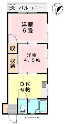 ハイツユー(2DK/2階)の間取り写真