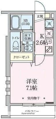 グレイスコート吉祥寺(1K/2階)の間取り写真