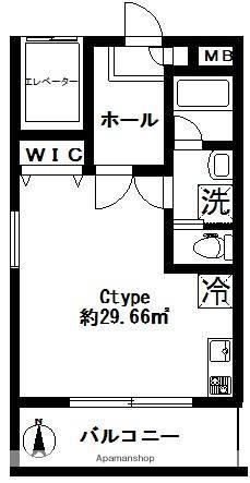 YUBAN(ワンルーム/2階)の間取り写真