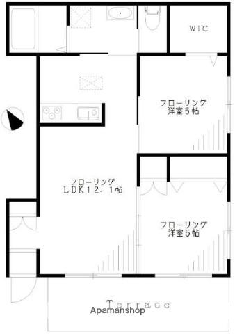 カサフェリス(2LDK/1階)の間取り写真