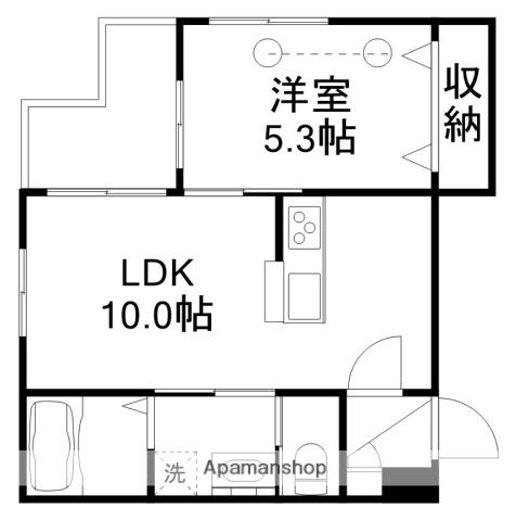 フィオリーレ武蔵野(1LDK/1階)の間取り写真