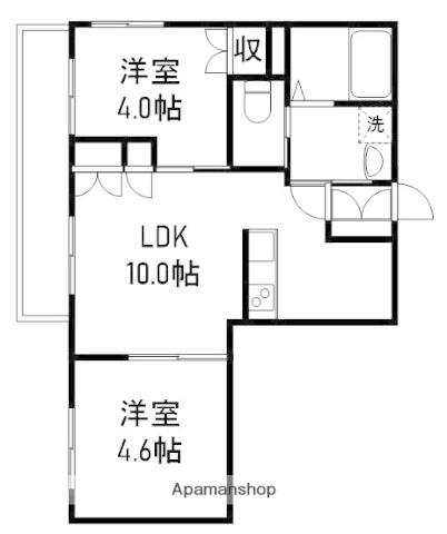 レグルス(2LDK/1階)の間取り写真
