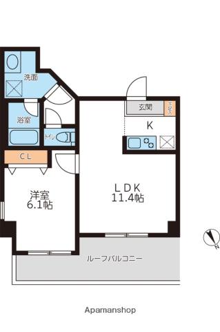 ミュプレ吉祥寺(1LDK/3階)の間取り写真