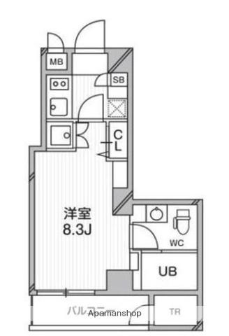 プライマル武蔵関(1K/3階)の間取り写真
