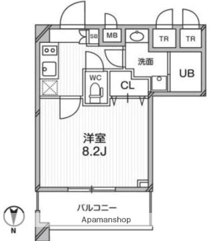 プライマル武蔵関(1K/4階)の間取り写真