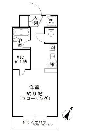 ソレアード(ワンルーム/1階)の間取り写真