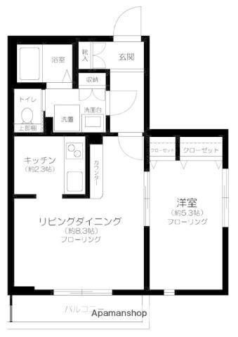 CHICHIRI(1LDK/3階)の間取り写真