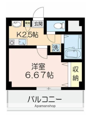 TSティーズ(1K/2階)の間取り写真