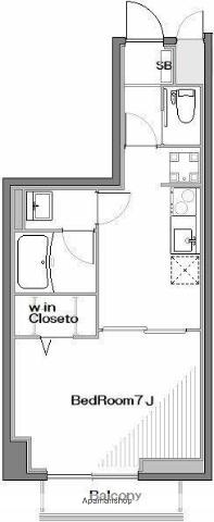 大裕ビル(1K/4階)の間取り写真