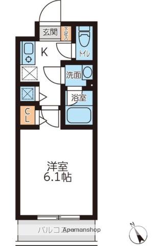 ミュプレ吉祥寺(1K/4階)の間取り写真