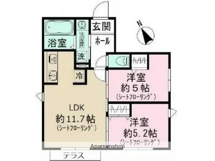 杉並木和泉4丁目計画(2LDK/1階)の間取り写真