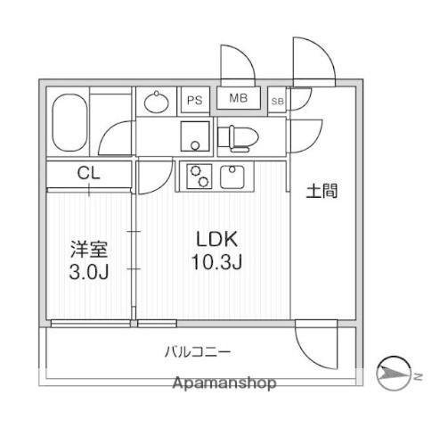 GRANDUO荻窪(1LDK/2階)の間取り写真