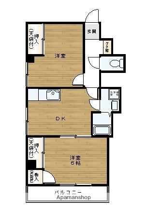 道灌ハイツ(2DK/4階)の間取り写真