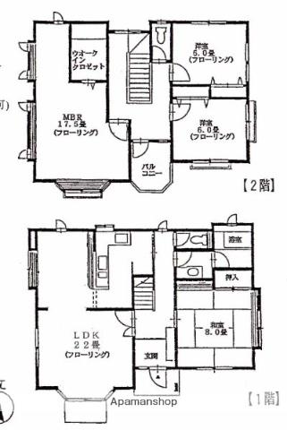 東京都杉並区 2階建 築38年(4LDK)の間取り写真