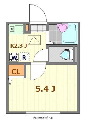 ノーザンロード武蔵境(1K/1階)の間取り写真