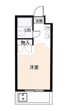 三恵ハイム三鷹(ワンルーム/1階)の間取り写真