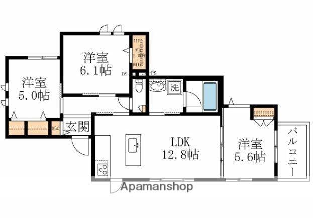 リバーシャトー永福(3LDK/3階)の間取り写真
