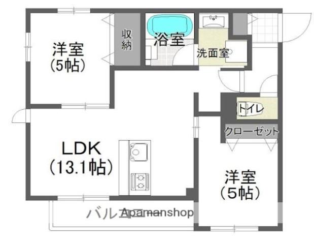 日向テラスKUGAYAMA(2LDK/2階)の間取り写真