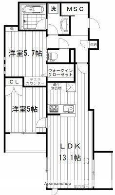 LE LIEN(2LDK/2階)の間取り写真